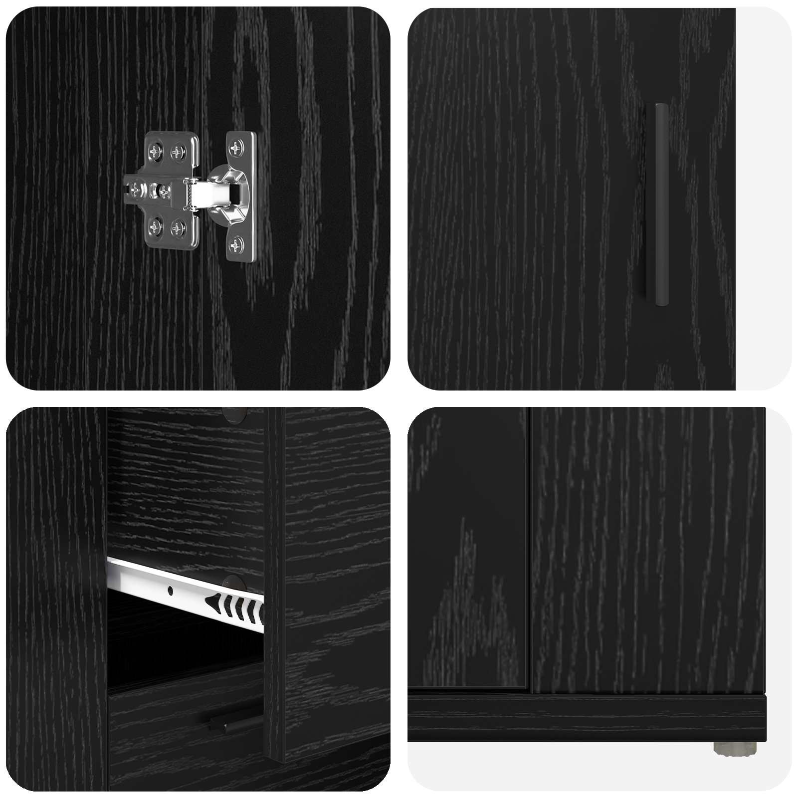vidaXL Bufet Czarny Dąb 100 x 33 x 59.5 cm Materiał drewnopochodny