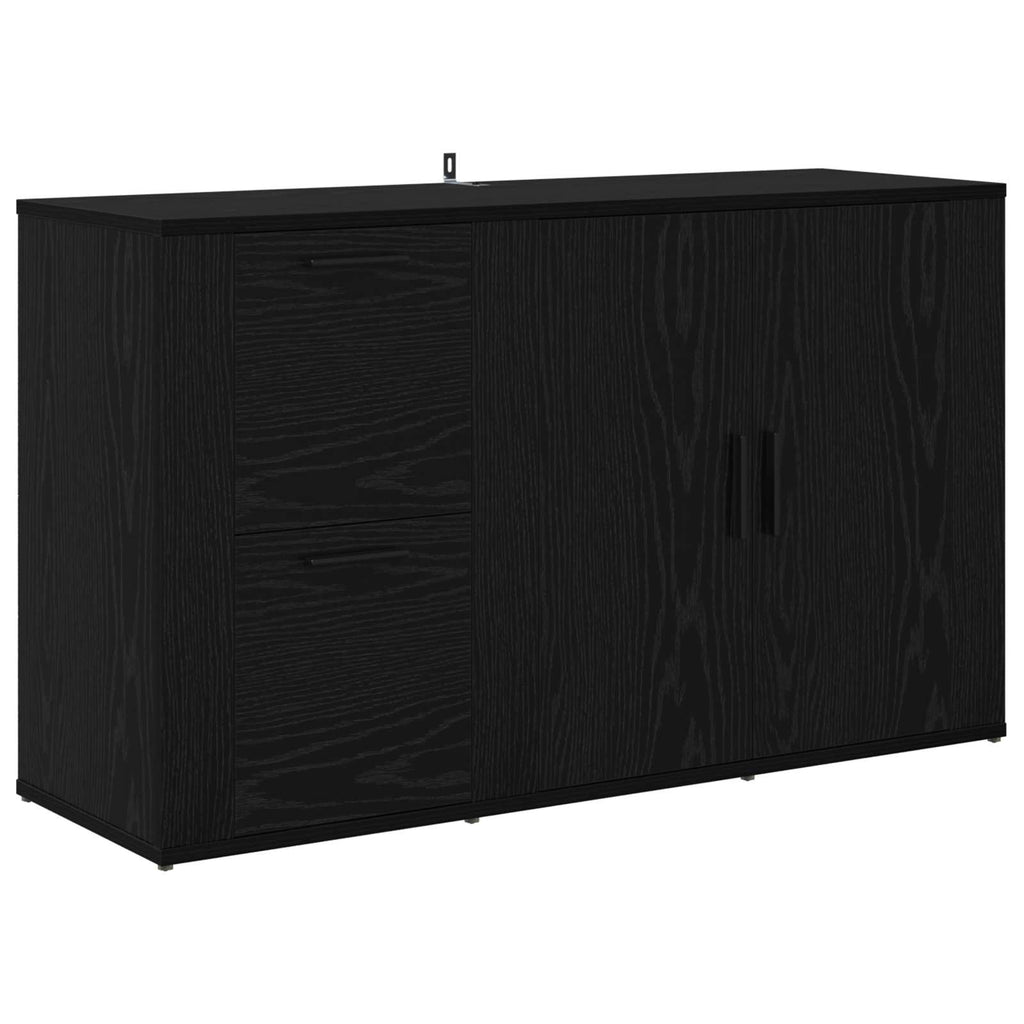 vidaXL Bufet Czarny Dąb 100 x 33 x 59.5 cm Materiał drewnopochodny