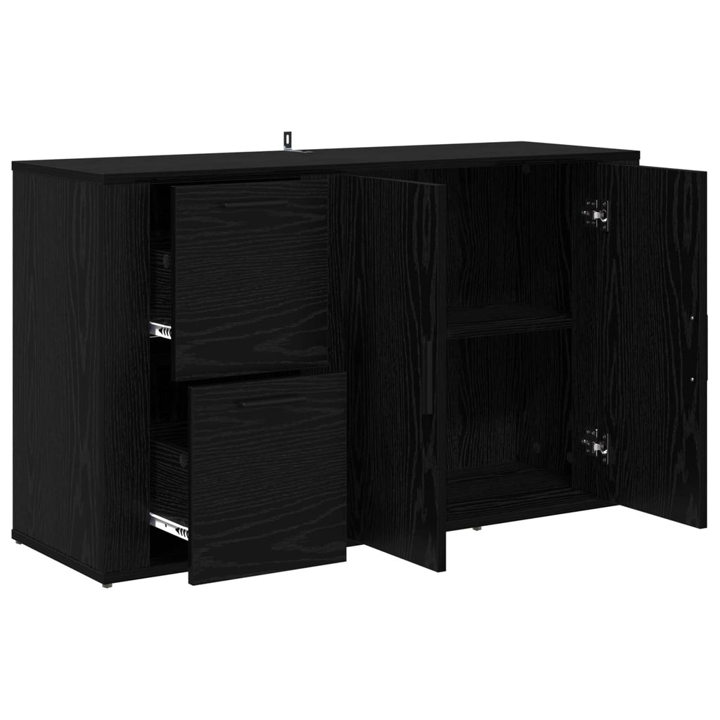 vidaXL Bufet Czarny Dąb 100 x 33 x 59.5 cm Materiał drewnopochodny