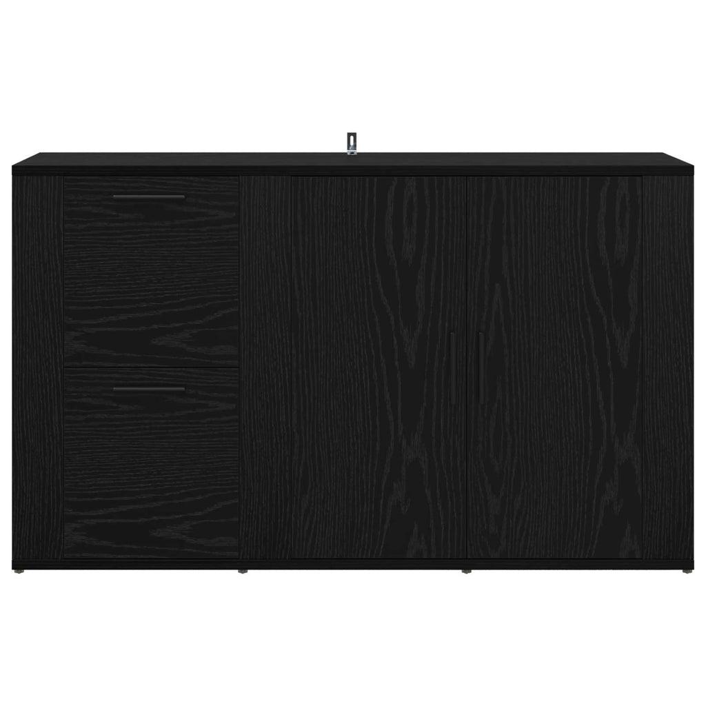 vidaXL Bufet Czarny Dąb 100 x 33 x 59.5 cm Materiał drewnopochodny