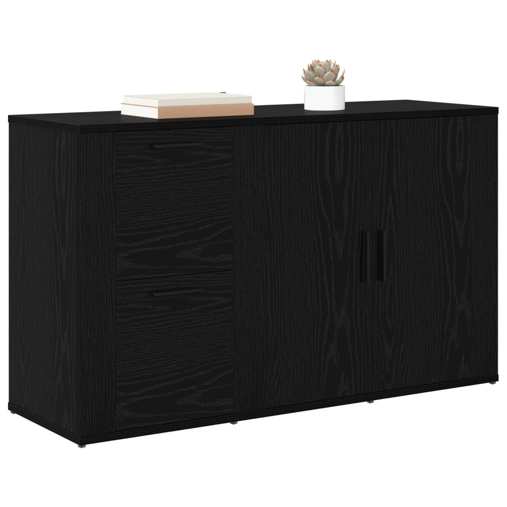 vidaXL Bufet Czarny Dąb 100 x 33 x 59.5 cm Materiał drewnopochodny