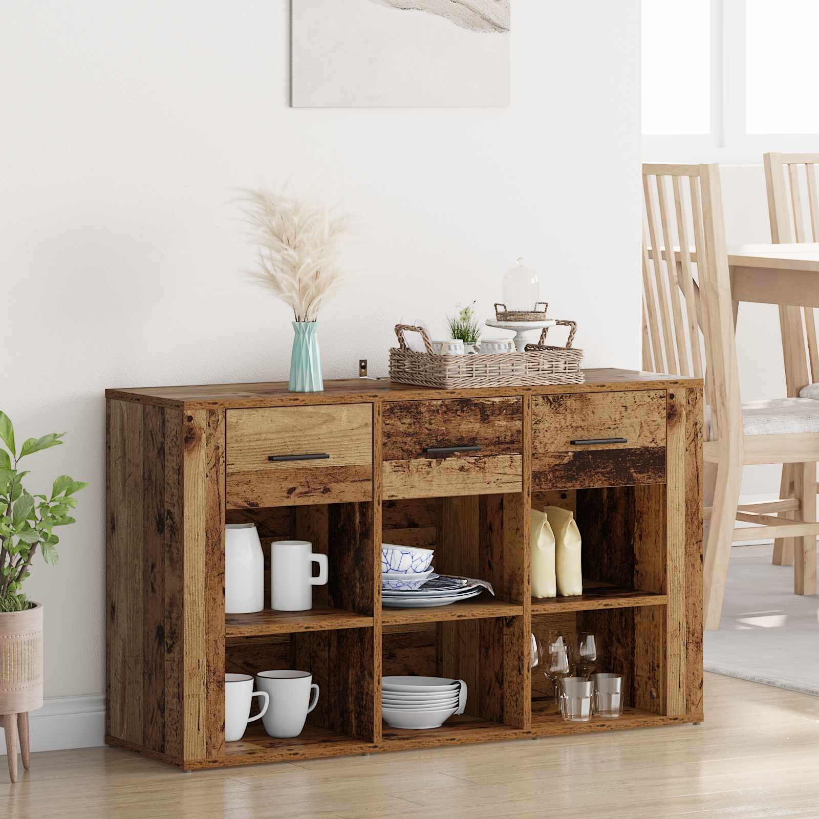 vidaXL Bufet Stare drewno 100 x 30 x 59,5 cm Materiał drewnopochodny
