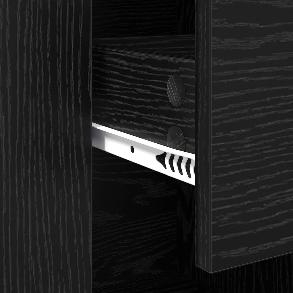 vidaXL Bufet Czarny Dąb 100 x 30 x 59,5 cm Materiał drewnopochodny