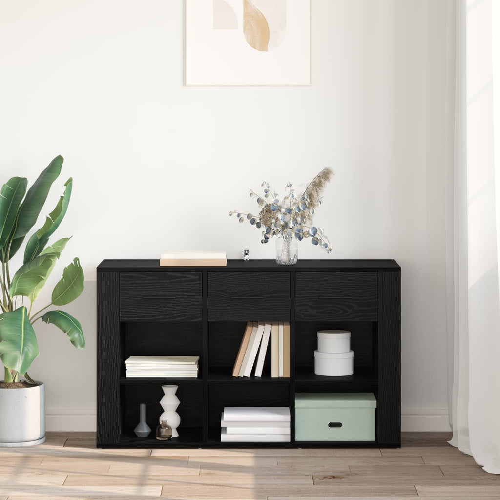 vidaXL Bufet Czarny Dąb 100 x 30 x 59,5 cm Materiał drewnopochodny