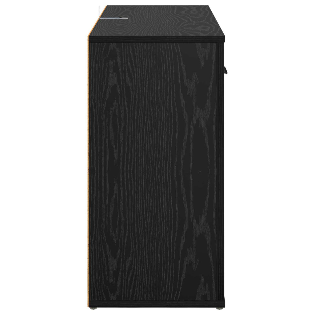 vidaXL Bufet Czarny Dąb 100 x 30 x 59,5 cm Materiał drewnopochodny