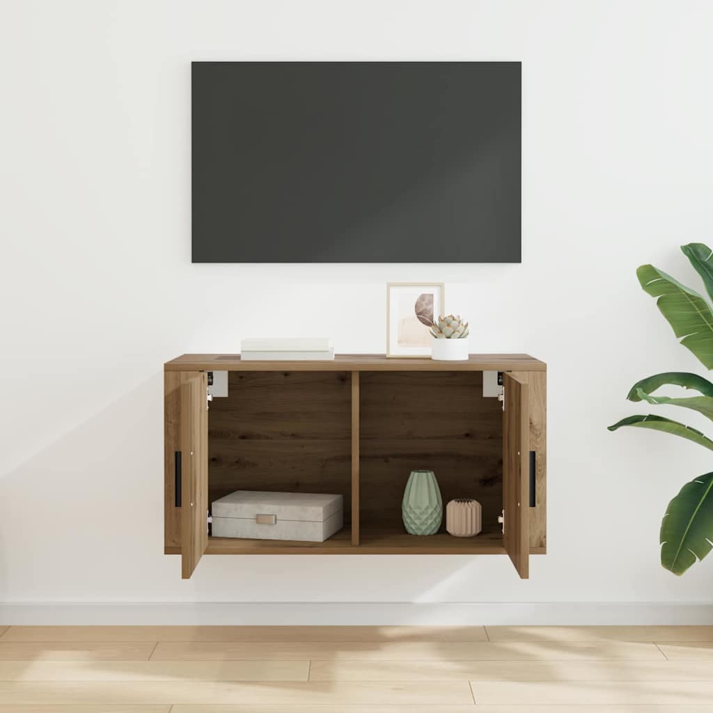 vidaXL Szafka na telewizor montowana na ścianie dąb artisan