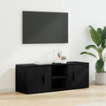 vidaXL Szafka pod telewizor Czarny Dąb 100 x 31,5 x 35 cm
