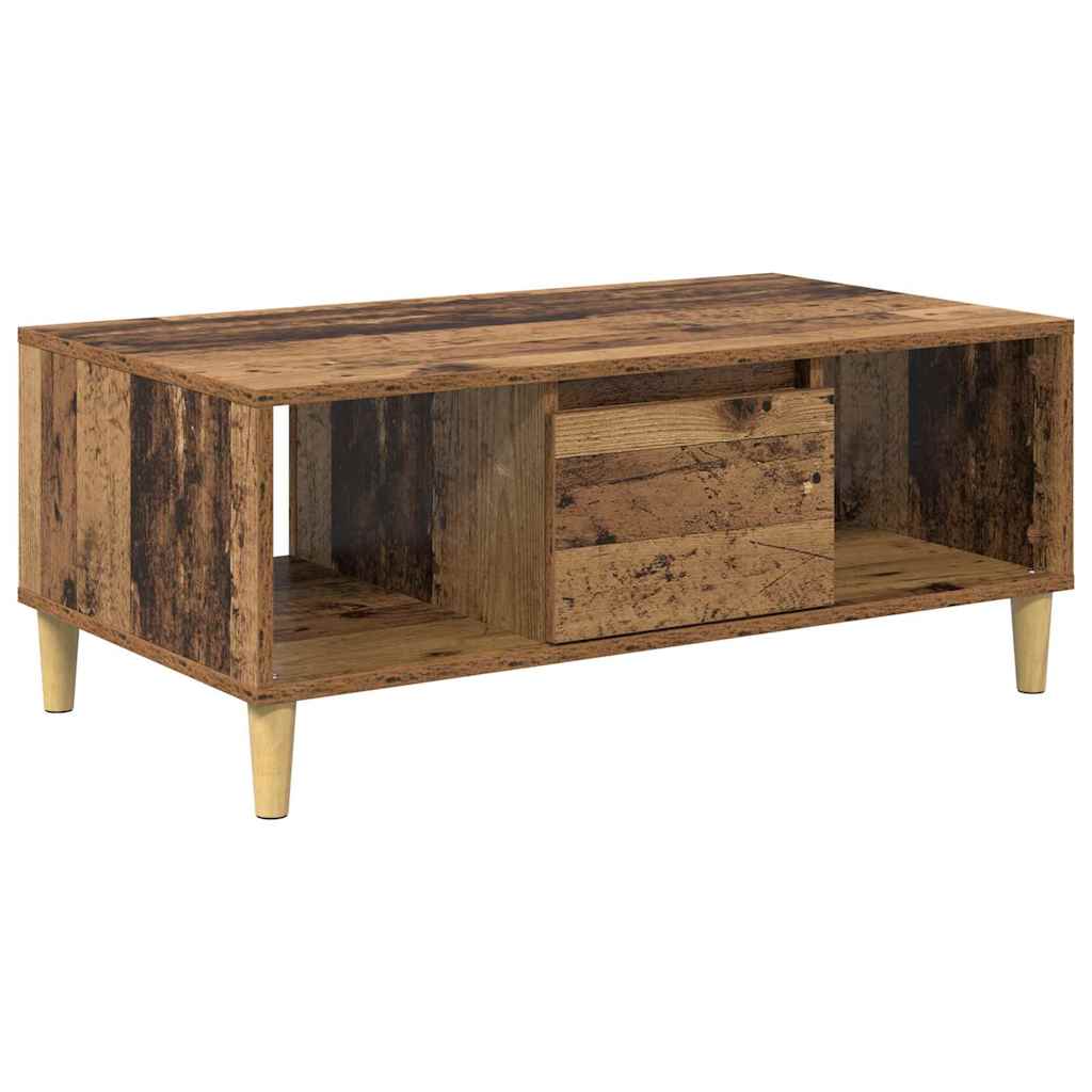 vidaXL Stolik kawowy z szufladą Stare drewno 90 x 50 x 26.5 cm