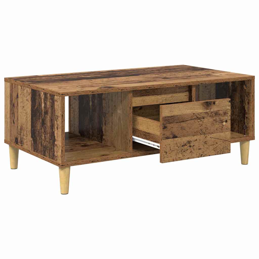 vidaXL Stolik kawowy z szufladą Stare drewno 90 x 50 x 26.5 cm