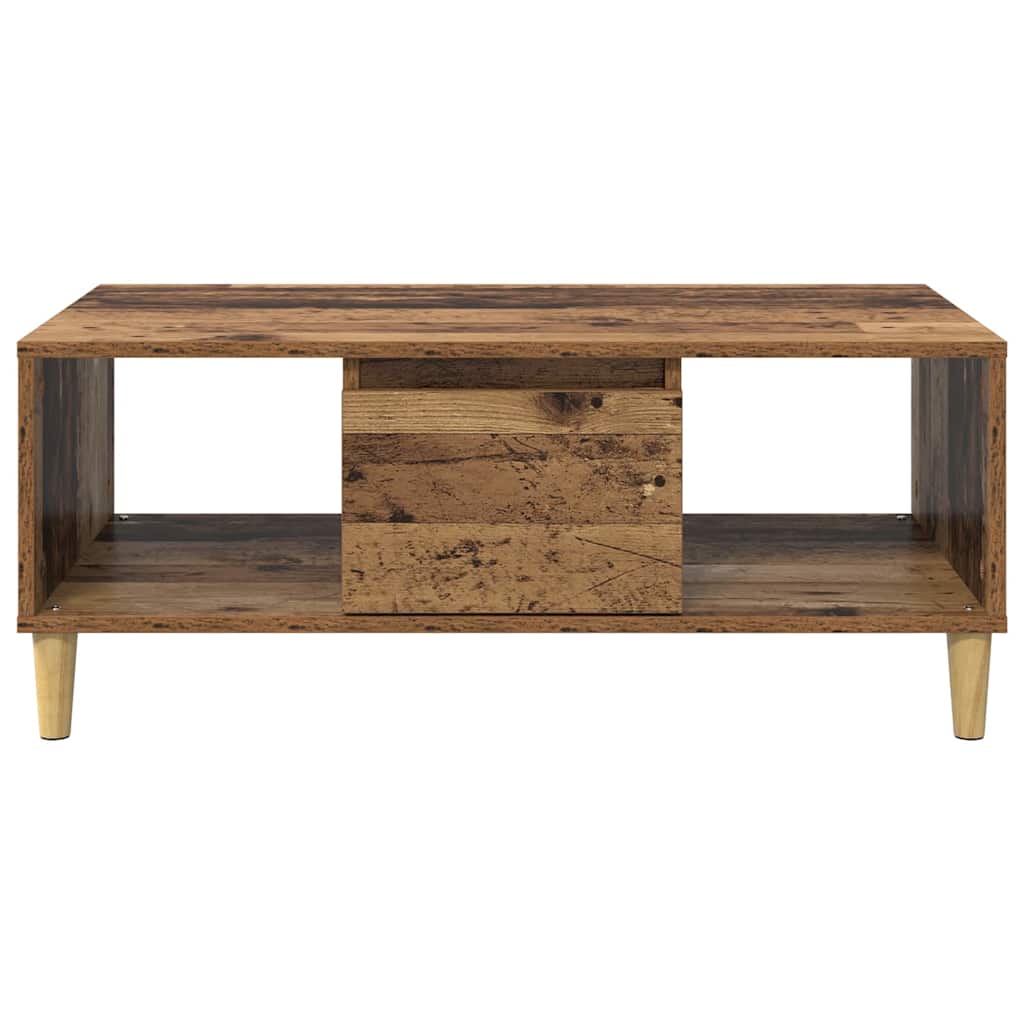 vidaXL Stolik kawowy z szufladą Stare drewno 90 x 50 x 26.5 cm