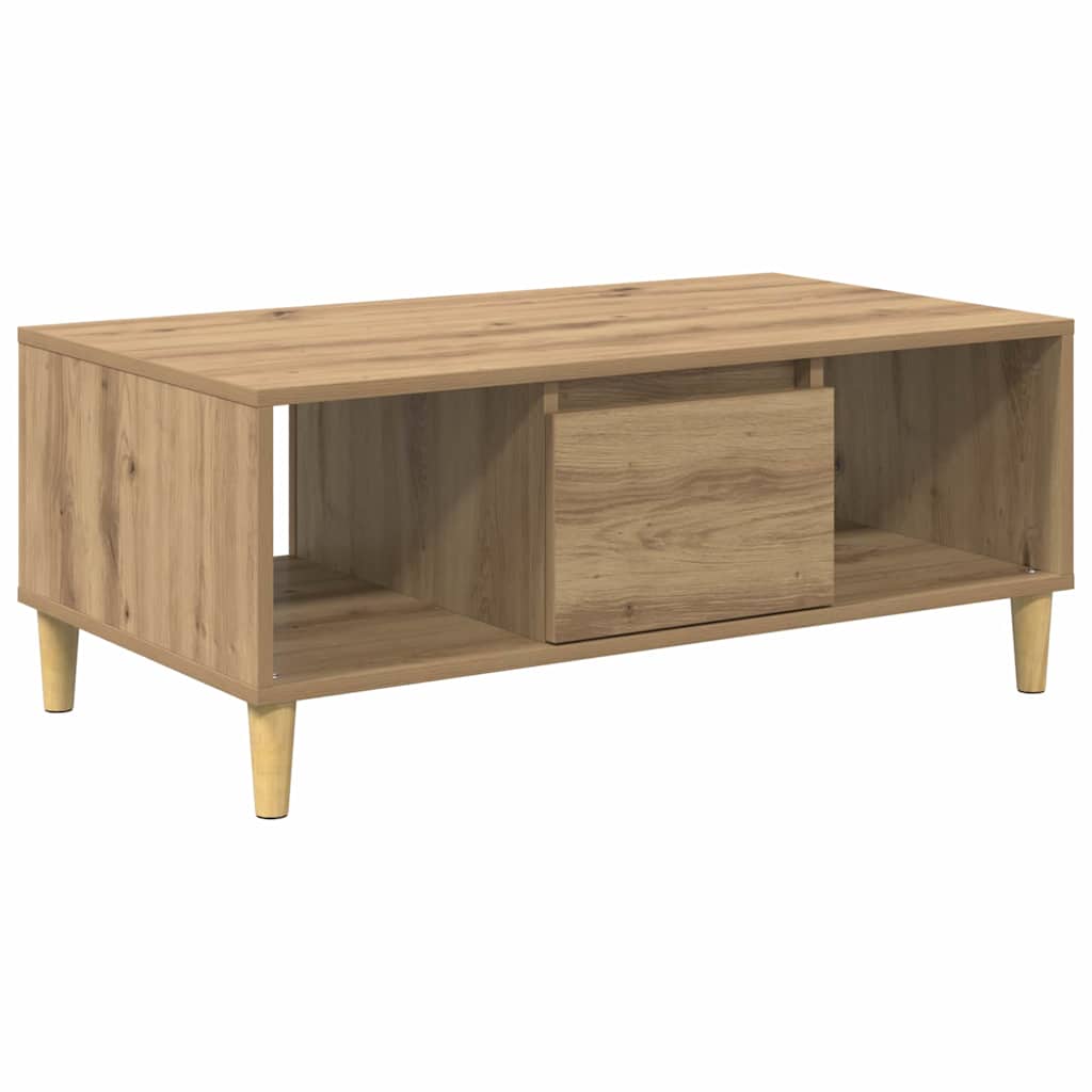 vidaXL Stolik kawowy z szufladą Dąb rzemieślniczy 90 x 50 x 26.5 cm