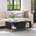 vidaXL Stolik kawowy z szufladą Czarny Dąb 90 x 50 x 26.5 cm