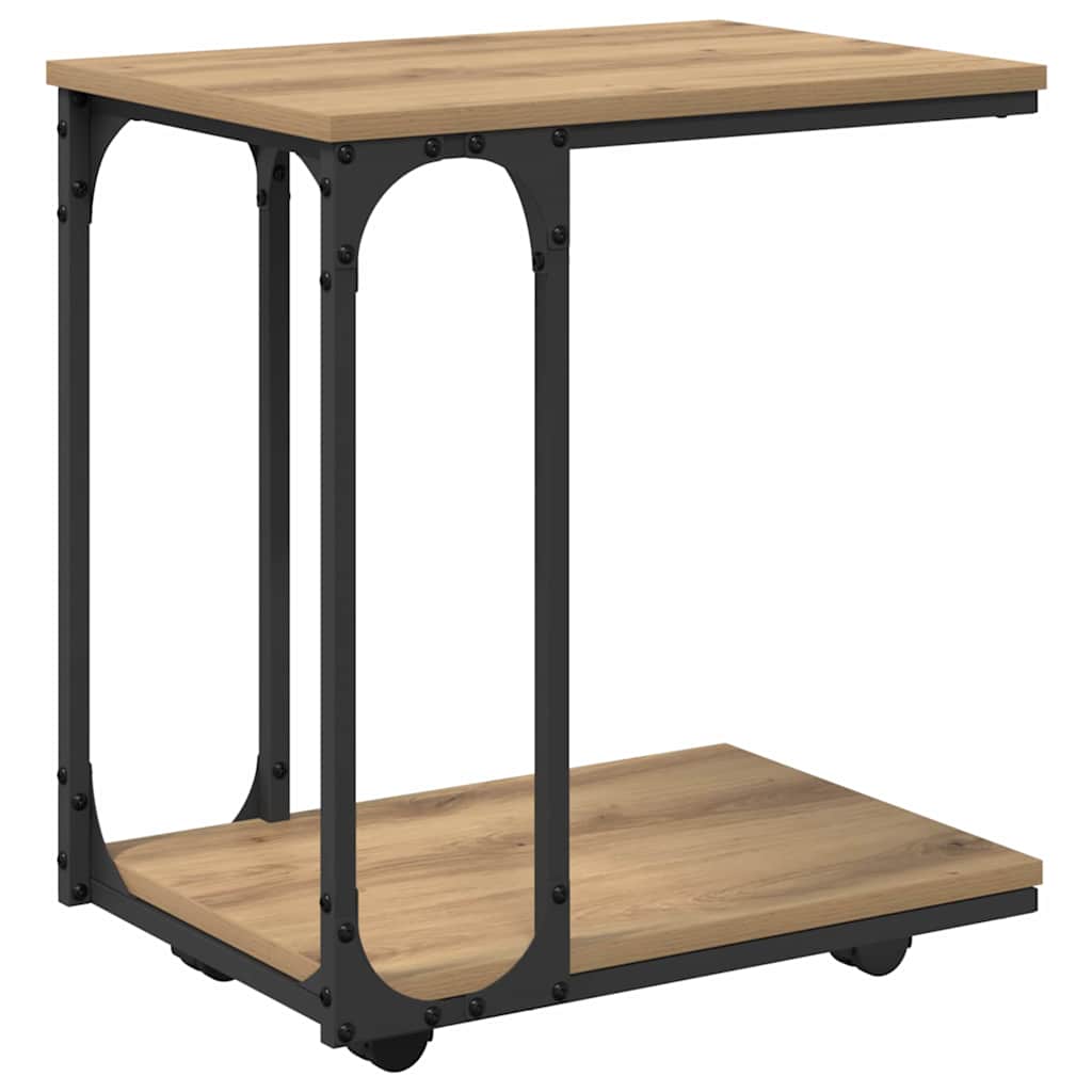 vidaXL Stolik boczny z półką Dąb rzemieślniczy 50 x 35 x 55.5 cm