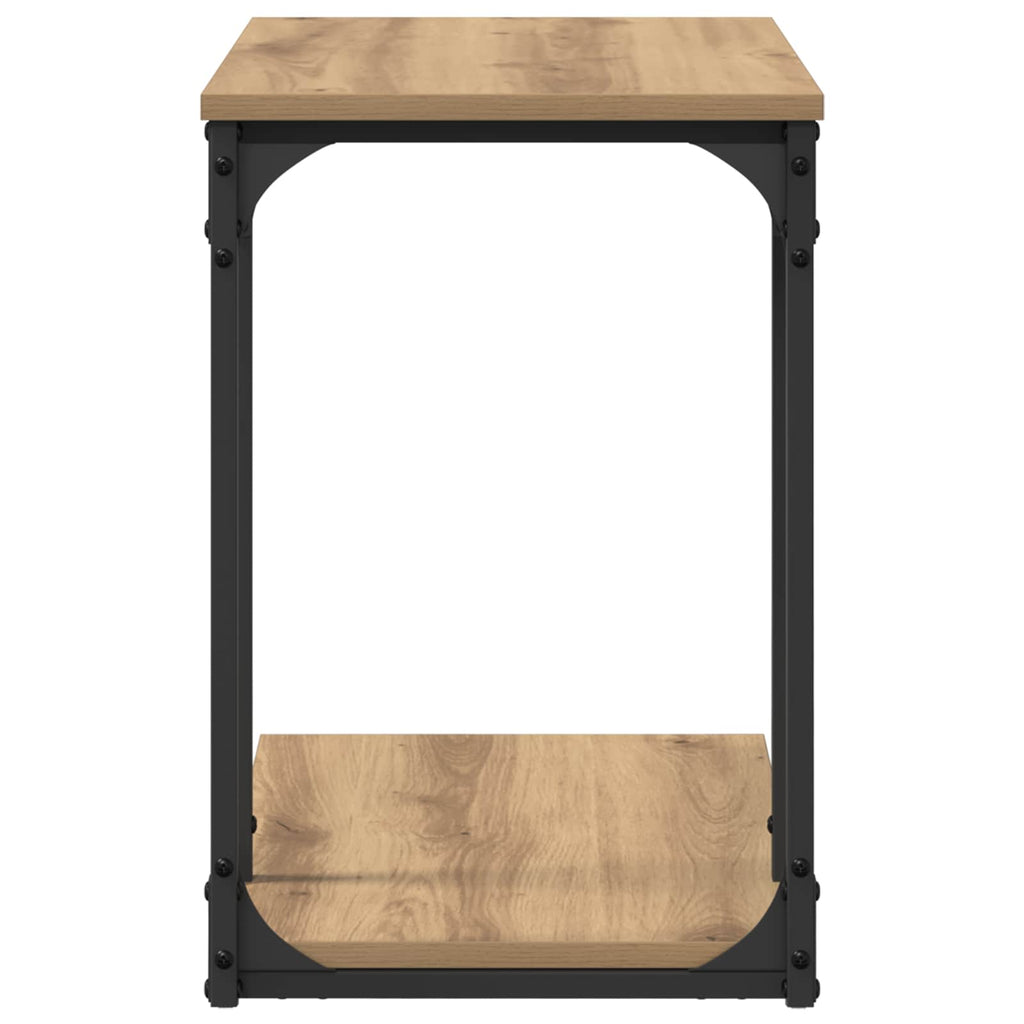 vidaXL Stolik boczny z półką Dąb rzemieślniczy 50 x 35 x 52 cm