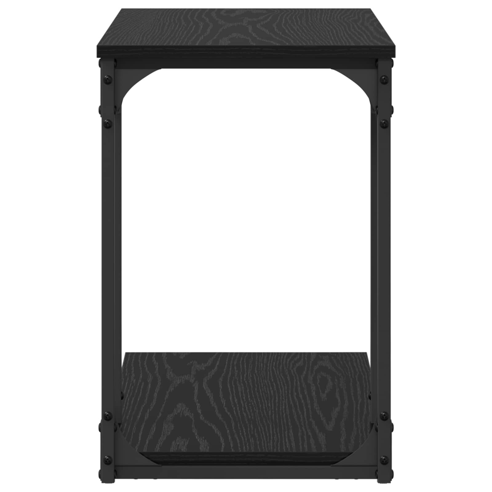 vidaXL Stolik boczny z półką Czarny Dąb 50 x 35 x 52 cm