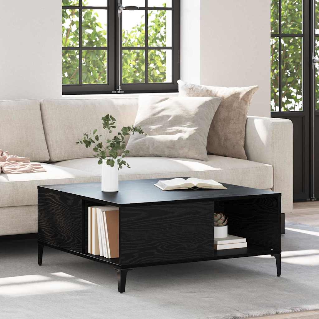 vidaXL Stolik kawowy Czarny Dąb 80 x 80 x 36,5 cm