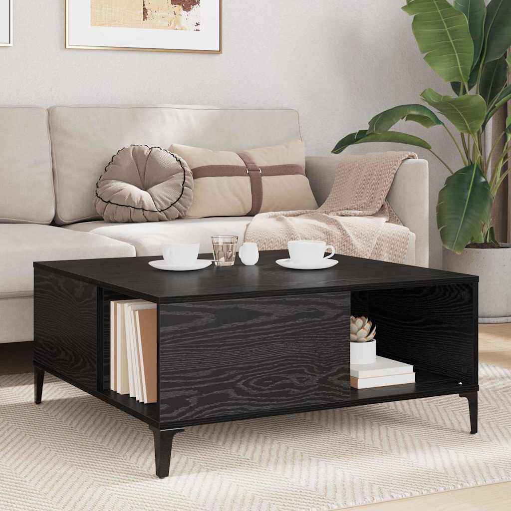 vidaXL Stolik kawowy Czarny Dąb 80 x 80 x 36,5 cm