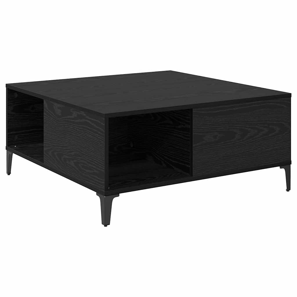 vidaXL Stolik kawowy Czarny Dąb 80 x 80 x 36,5 cm