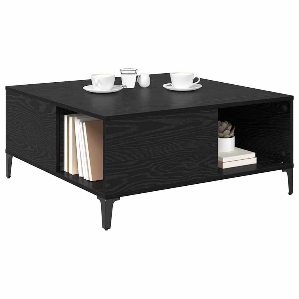 vidaXL Stolik kawowy Czarny Dąb 80 x 80 x 36,5 cm