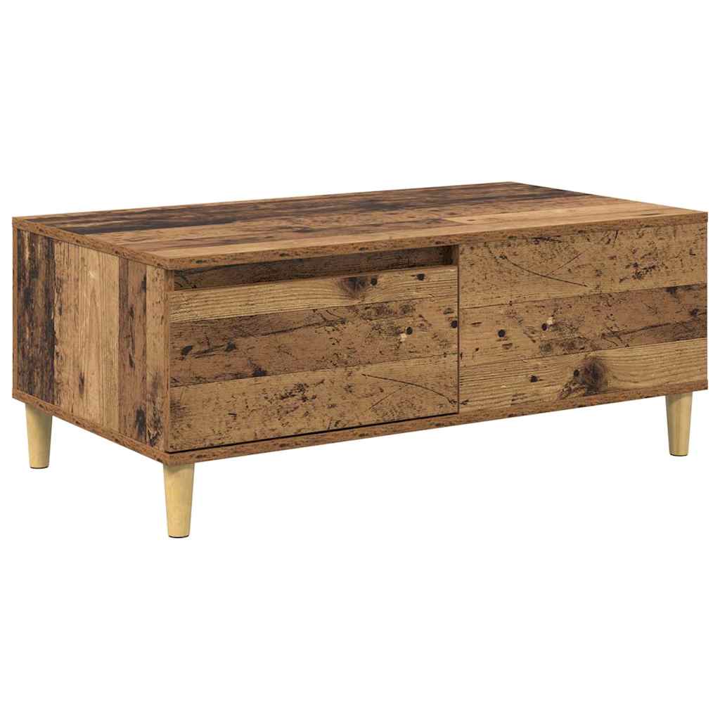 vidaXL Stolik kawowy z szufladą Stare drewno 90 x 50 x 35 cm