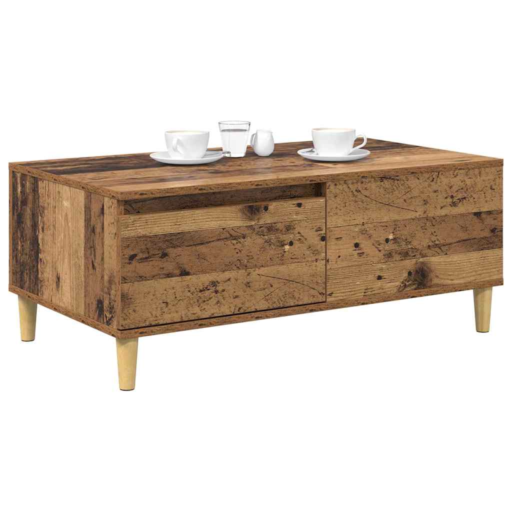 vidaXL Stolik kawowy z szufladą Stare drewno 90 x 50 x 35 cm
