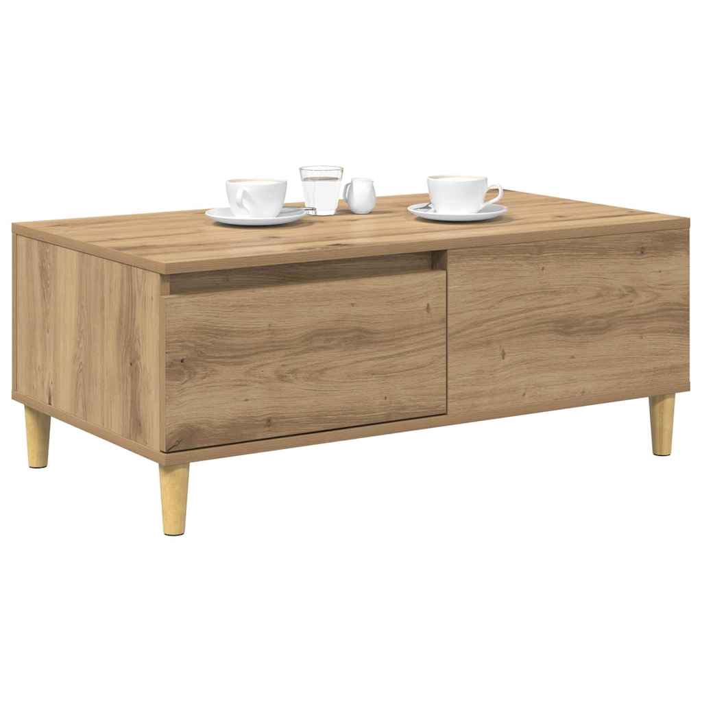 vidaXL Stolik kawowy z szufladą Dąb rzemieślniczy 90 x 50 x 35 cm