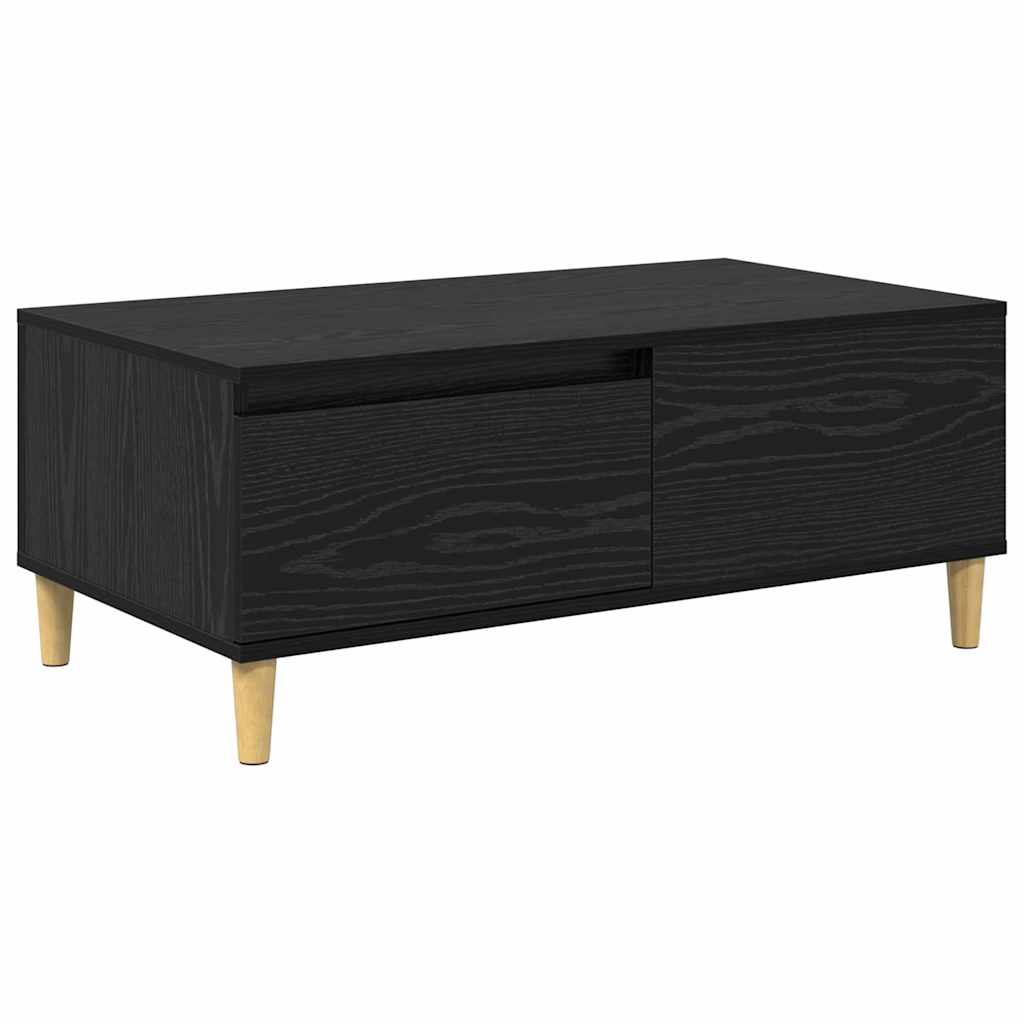 vidaXL Stolik kawowy z szufladą Czarny Dąb 90 x 50 x 35 cm