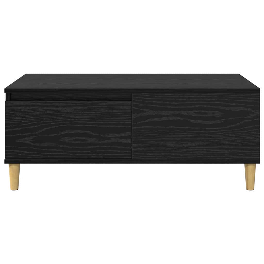 vidaXL Stolik kawowy z szufladą Czarny Dąb 90 x 50 x 35 cm