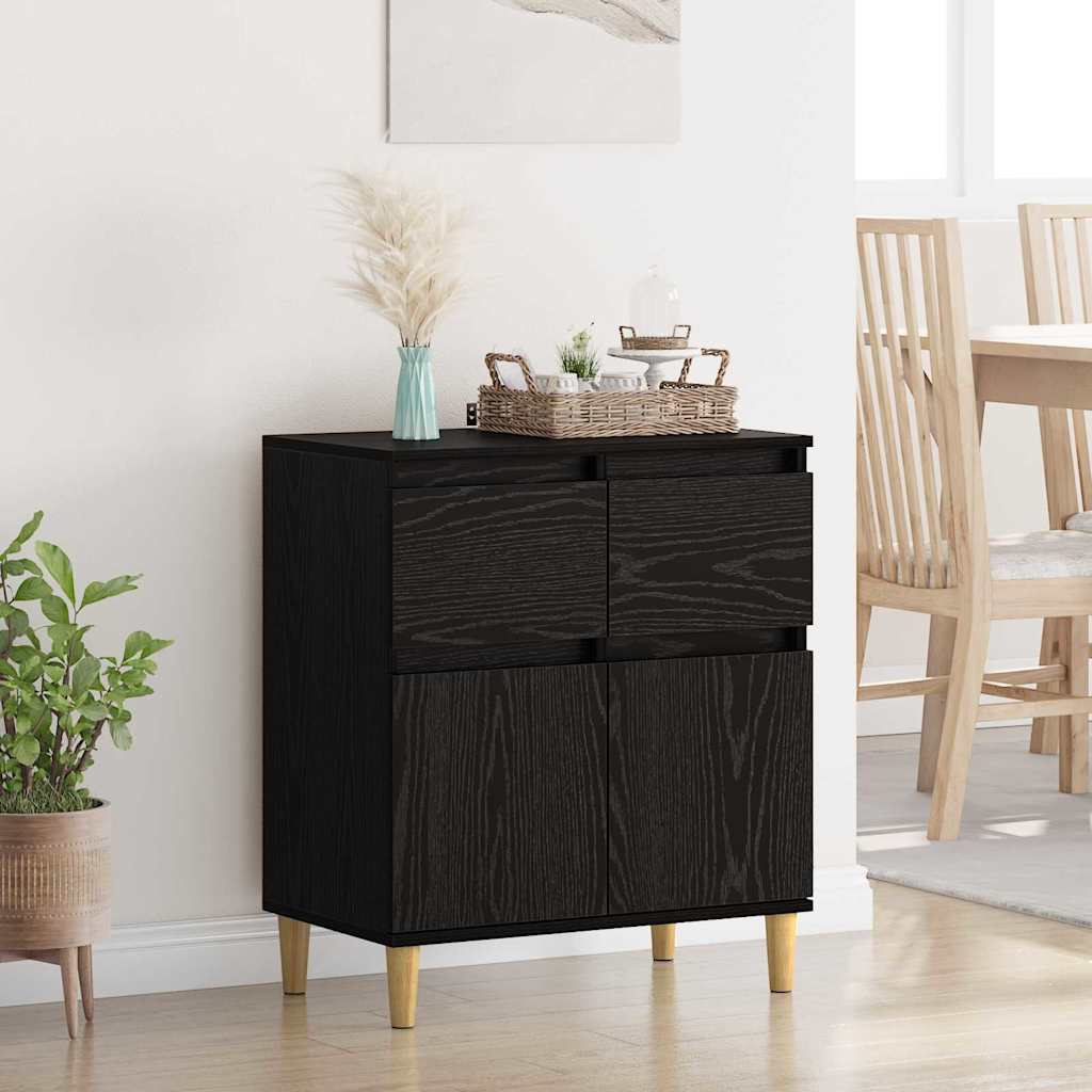 vidaXL Bufet Czarny Dąb 60 x 35 x 70 cm Materiał drewnopochodny