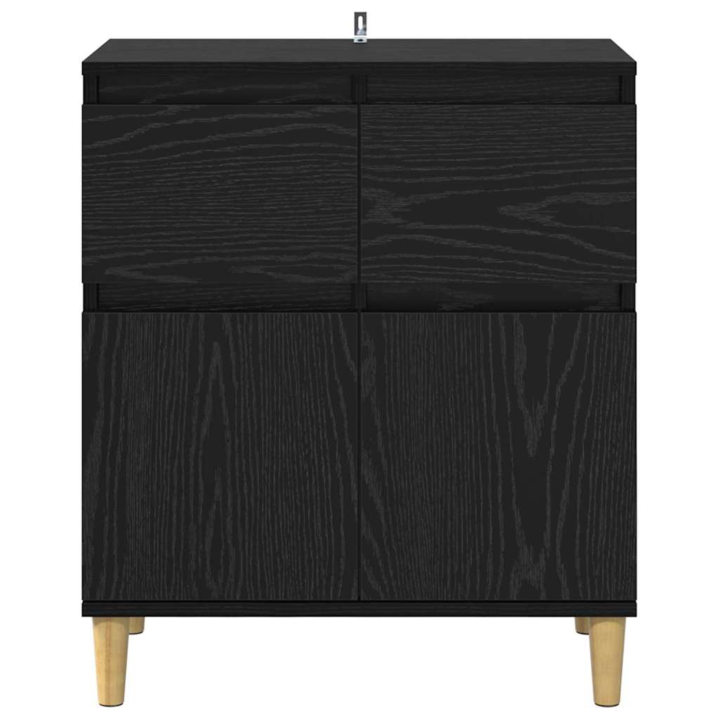 vidaXL Bufet Czarny Dąb 60 x 35 x 70 cm Materiał drewnopochodny