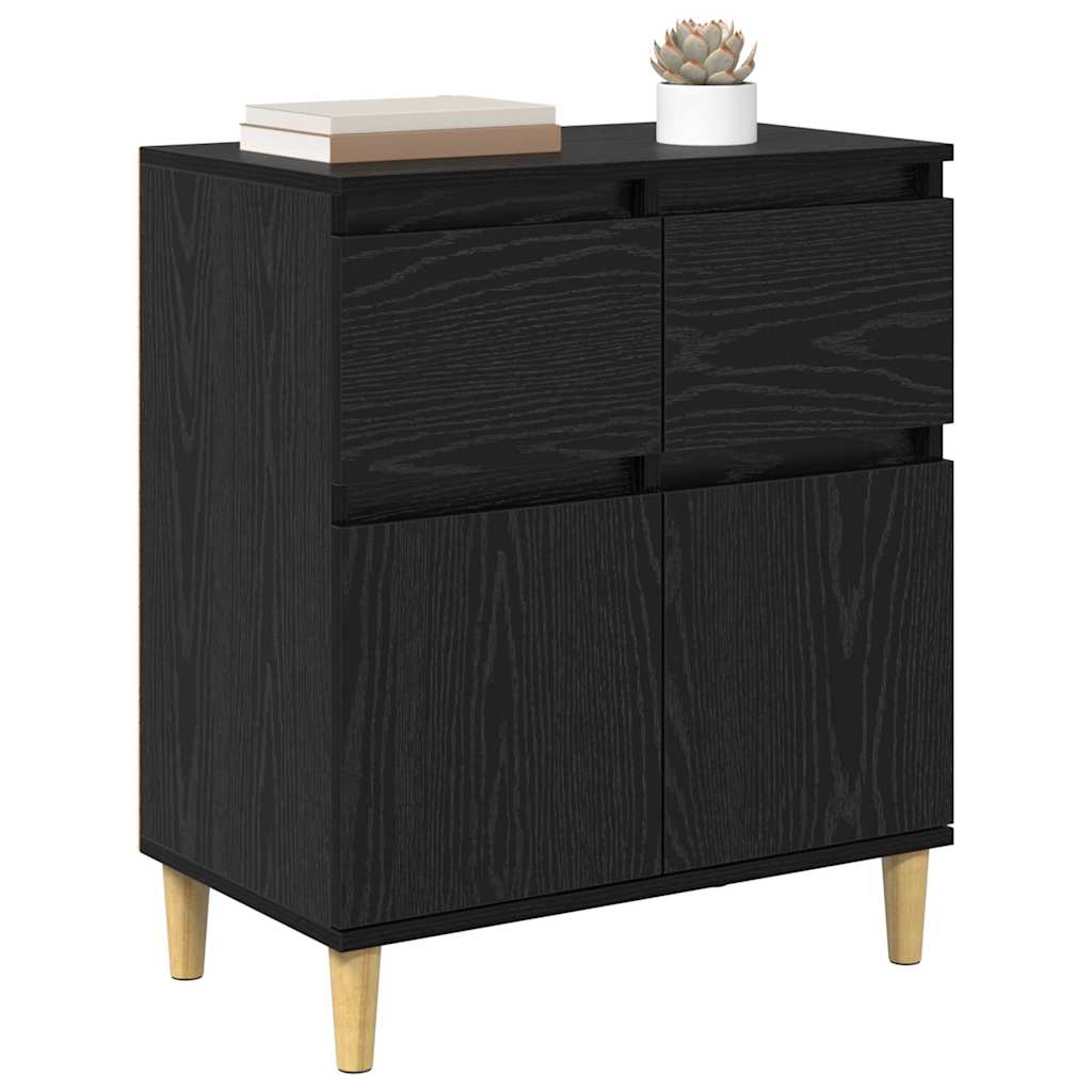 vidaXL Bufet Czarny Dąb 60 x 35 x 70 cm Materiał drewnopochodny