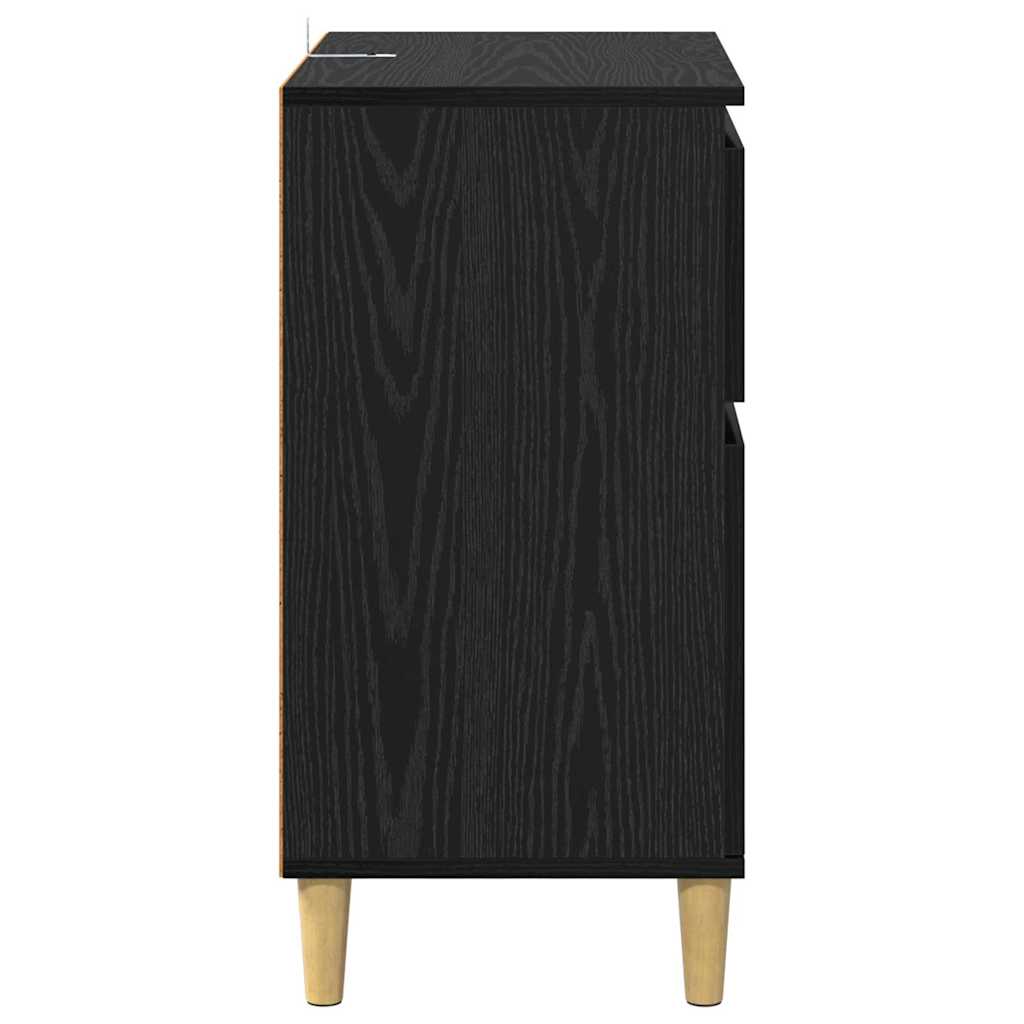 vidaXL Bufet Czarny Dąb 60 x 35 x 70 cm Materiał drewnopochodny