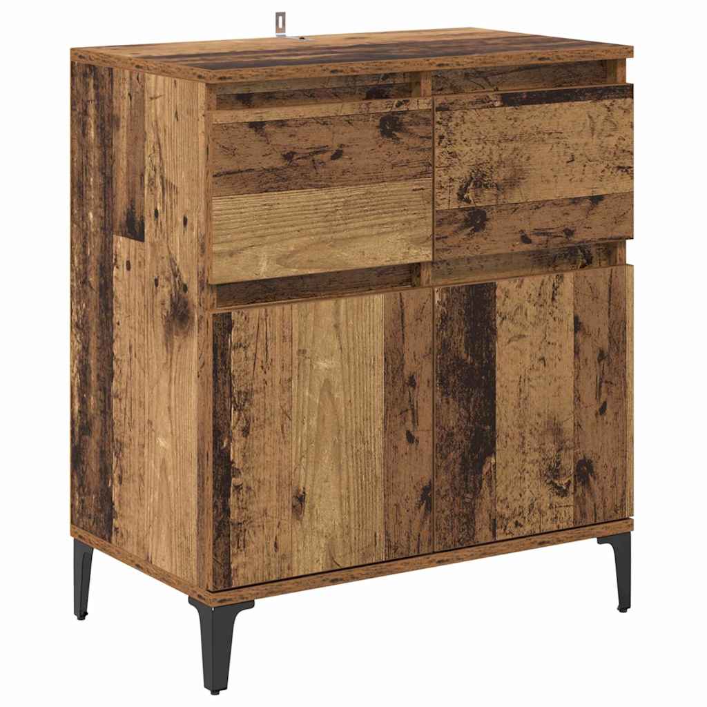 vidaXL Bufet Stare drewno 60 x 35 x 70 cm Drewno inżynieryjne i żelazo