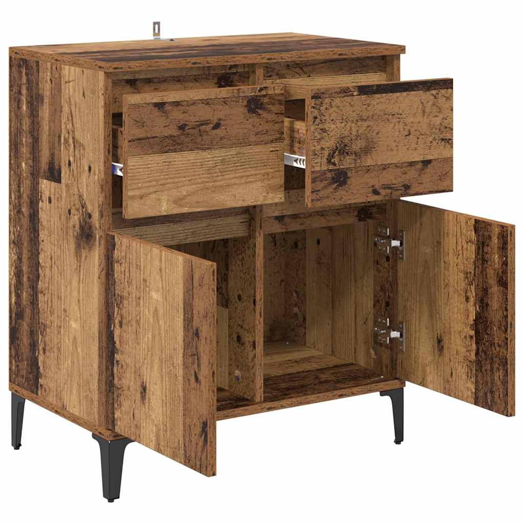 vidaXL Bufet Stare drewno 60 x 35 x 70 cm Drewno inżynieryjne i żelazo