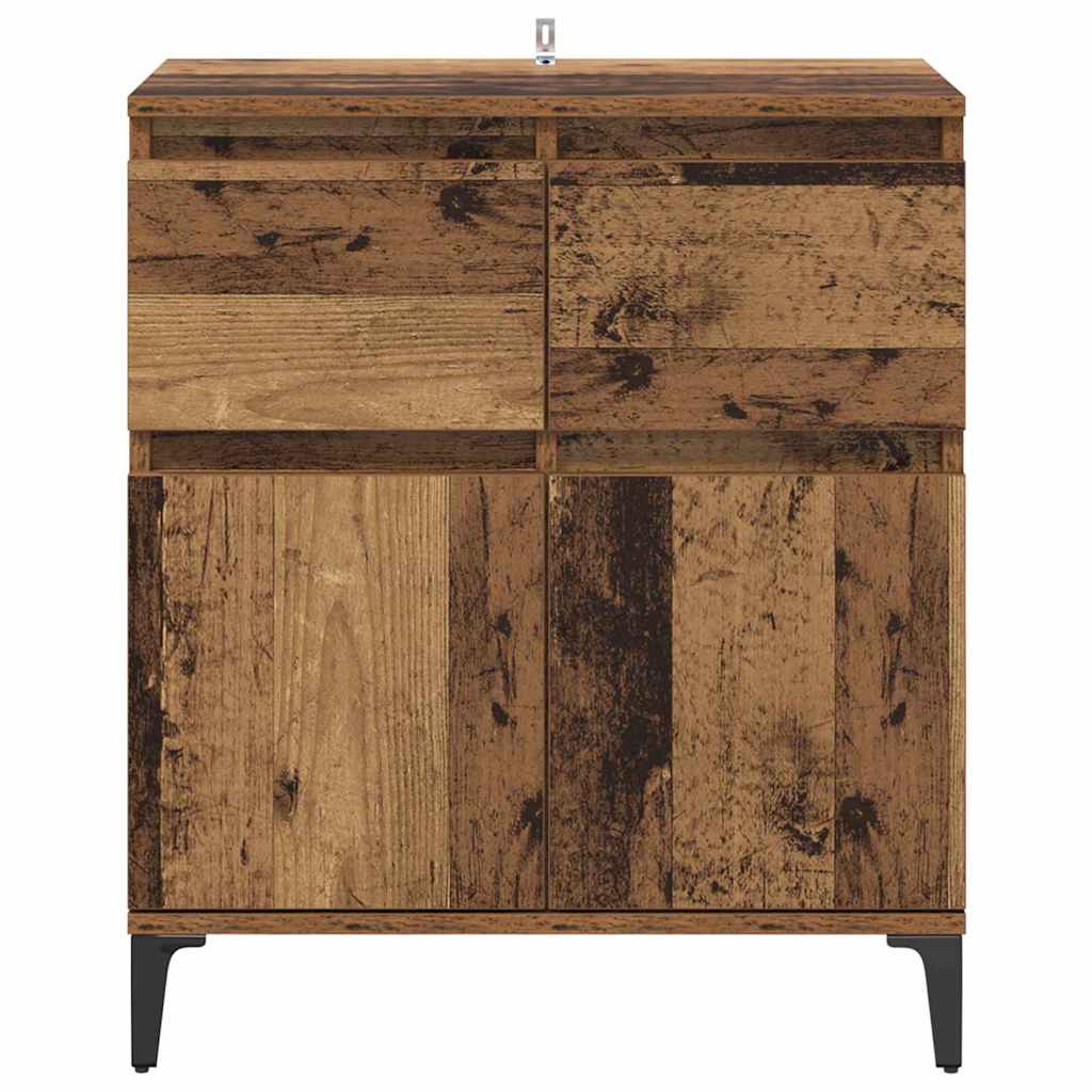 vidaXL Bufet Stare drewno 60 x 35 x 70 cm Drewno inżynieryjne i żelazo