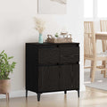 vidaXL Bufet Czarny Dąb 60 x 35 x 70 cm Drewno inżynieryjne i żelazo