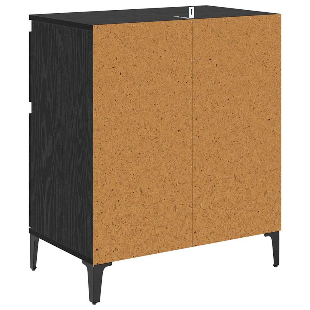 vidaXL Bufet Czarny Dąb 60 x 35 x 70 cm Drewno inżynieryjne i żelazo
