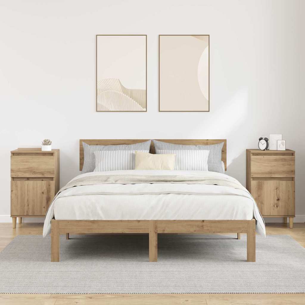 vidaXL Szafka Nocna z szufladą 2 pcs Dąb rzemieślniczy 40 x 35 x 70 cm