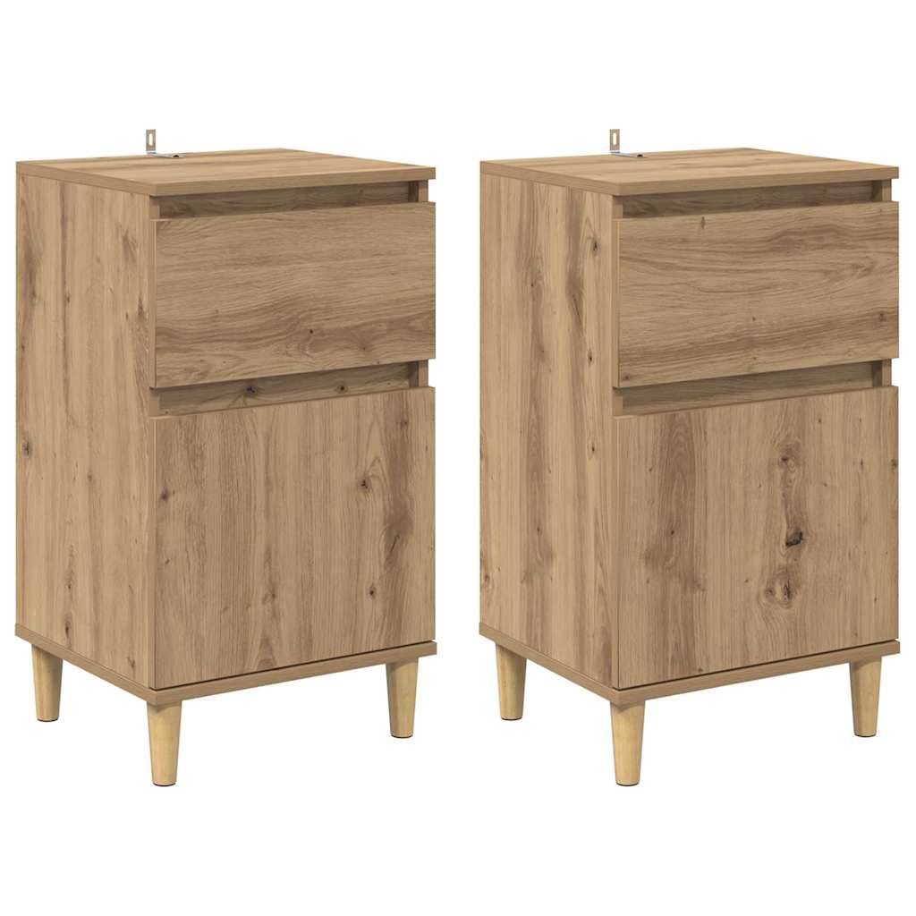 vidaXL Szafka Nocna z szufladą 2 pcs Dąb rzemieślniczy 40 x 35 x 70 cm