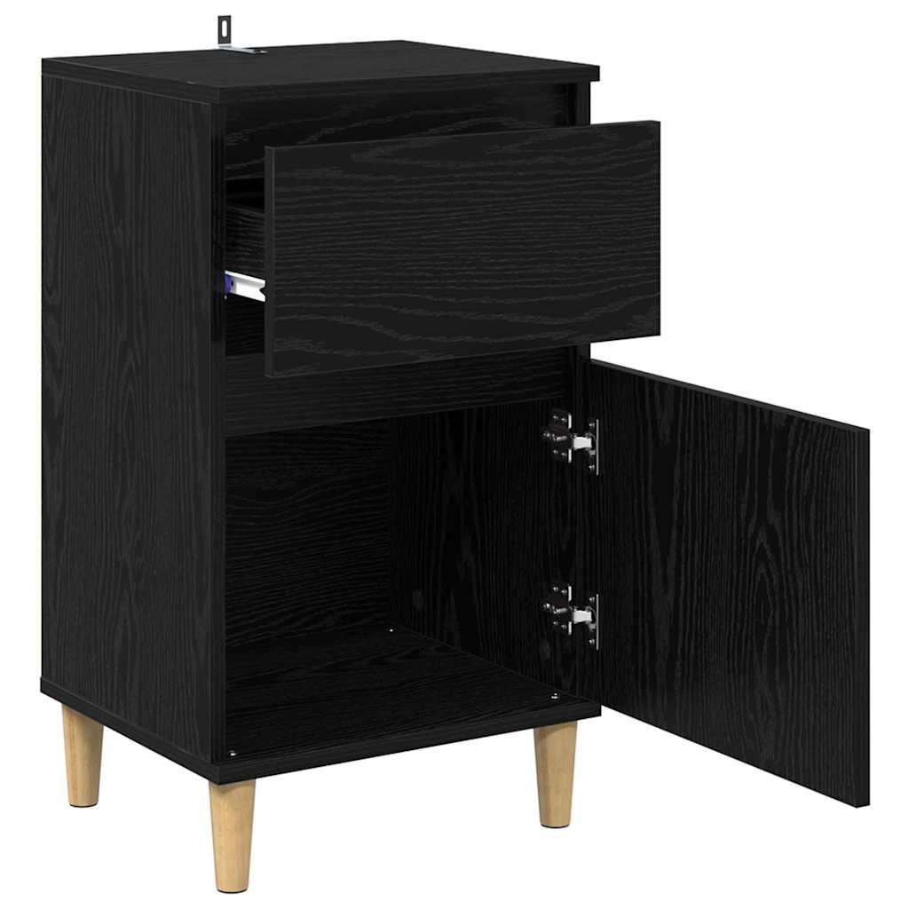 vidaXL Szafka Nocna z szufladą 2 pcs Czarny Dąb 40 x 35 x 70 cm