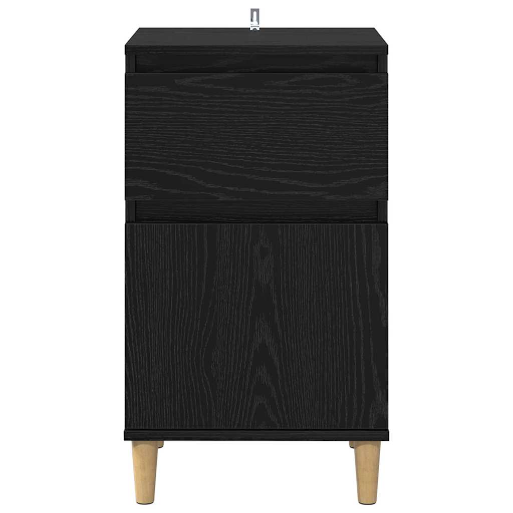 vidaXL Szafka Nocna z szufladą 2 pcs Czarny Dąb 40 x 35 x 70 cm