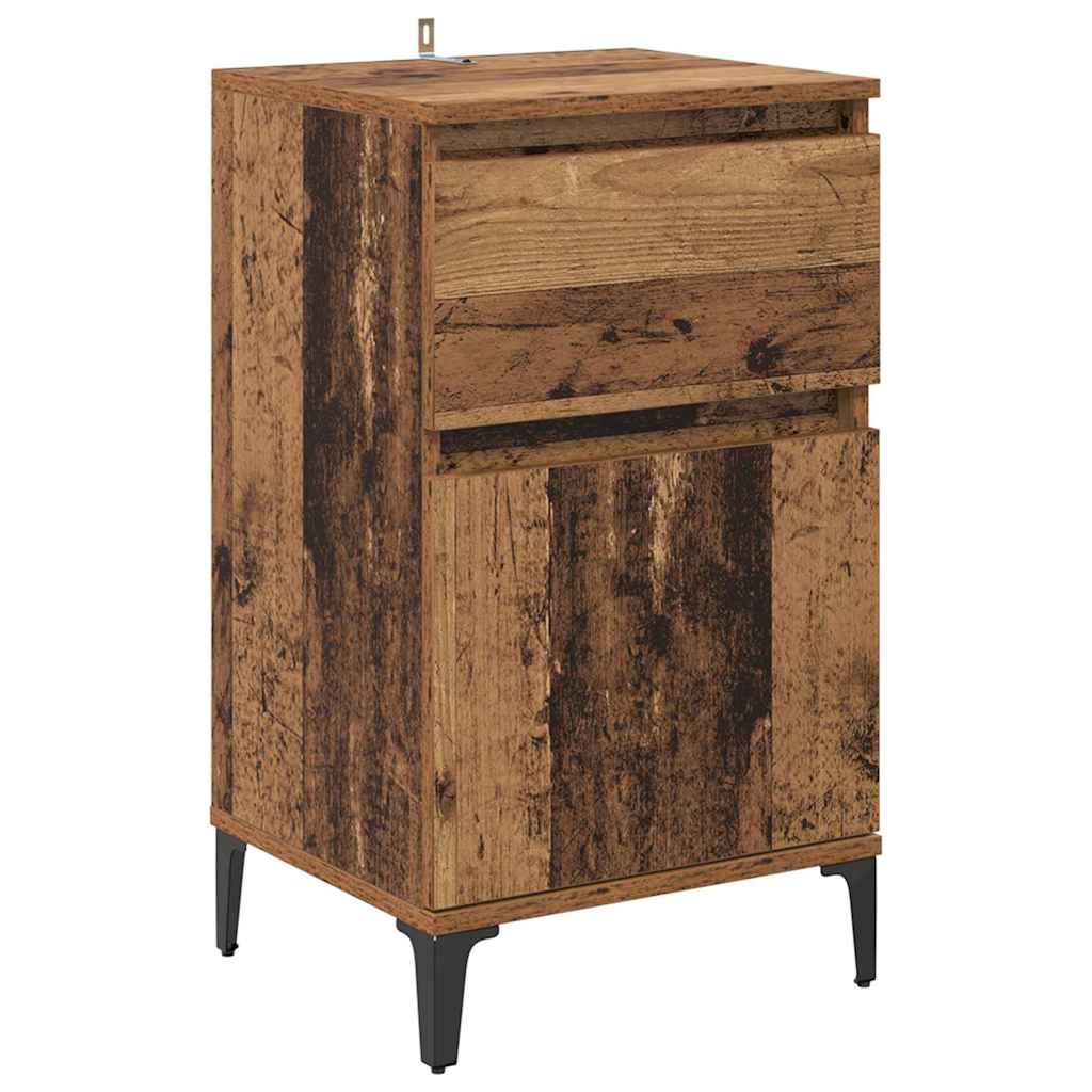 vidaXL Szafka Nocna z szufladą 2 pcs Stare drewno 40 x 35 x 70 cm