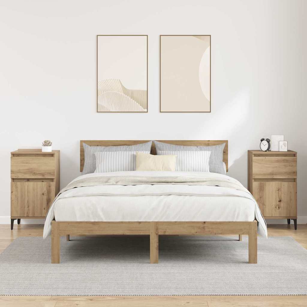 vidaXL Szafka Nocna z szufladą 2 pcs Dąb rzemieślniczy 40 x 35 x 70 cm