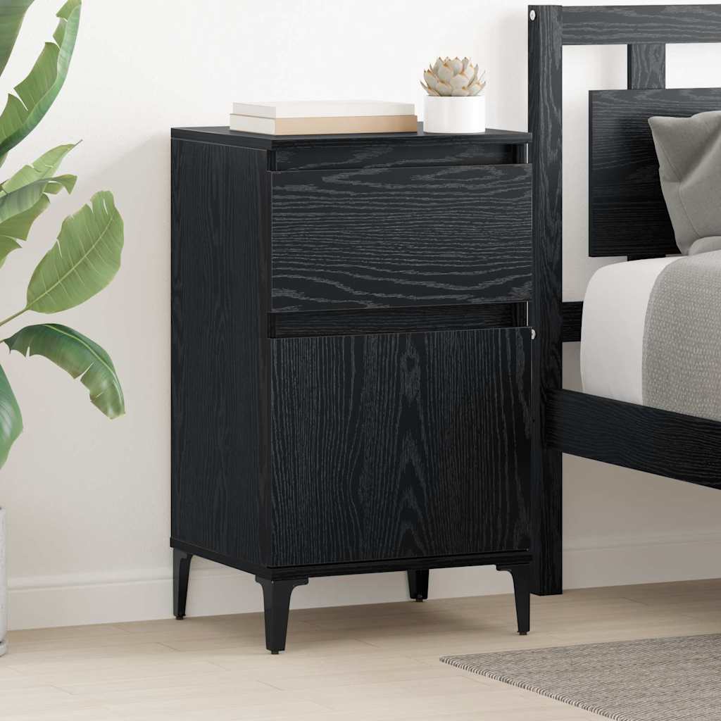 vidaXL Szafka Nocna z szufladą 2 pcs Czarny Dąb 40 x 35 x 70 cm