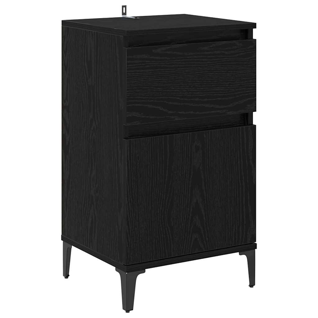 vidaXL Szafka Nocna z szufladą 2 pcs Czarny Dąb 40 x 35 x 70 cm
