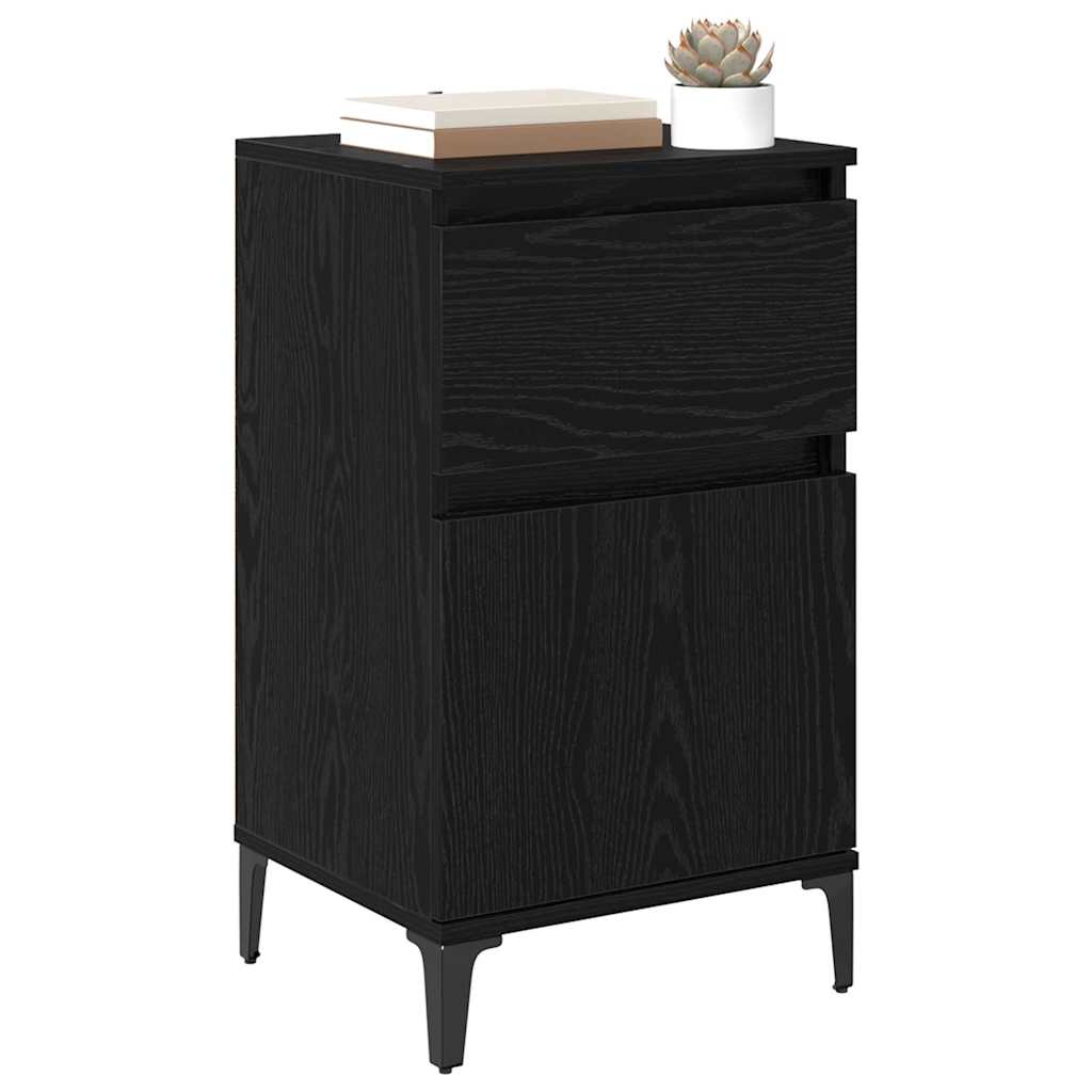 vidaXL Szafka Nocna z szufladą 2 pcs Czarny Dąb 40 x 35 x 70 cm