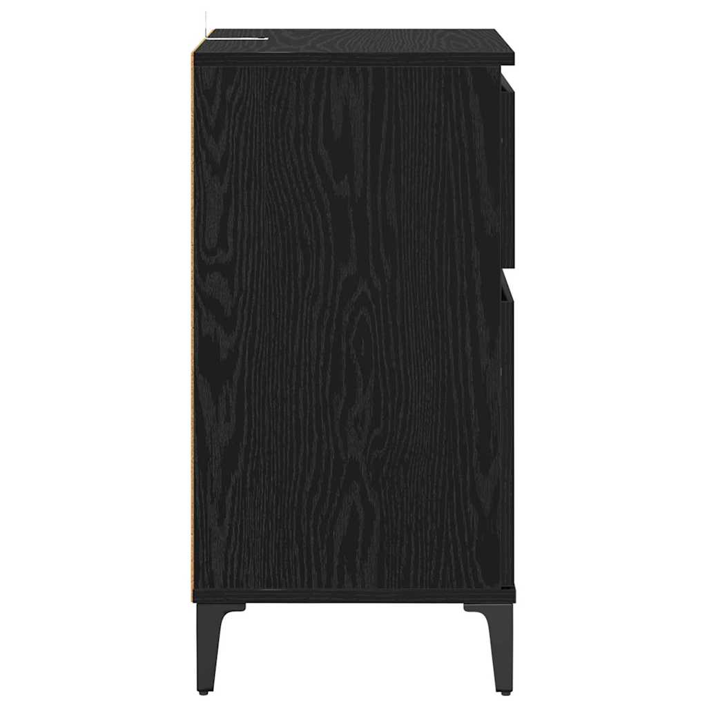 vidaXL Szafka Nocna z szufladą 2 pcs Czarny Dąb 40 x 35 x 70 cm