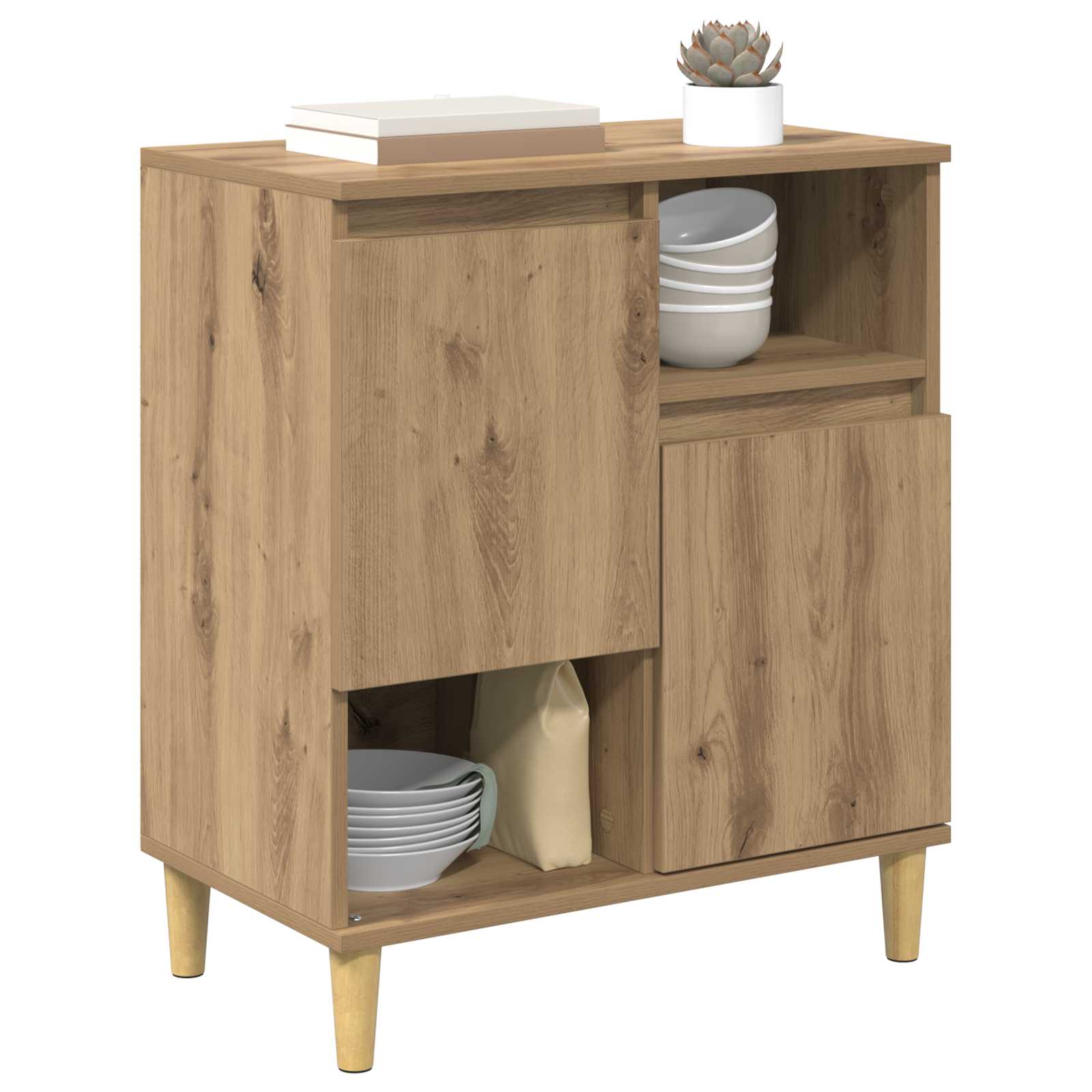 vidaXL Bufet dąb artisan 35 x 60 x 70 cm Materiał drewnopochodny