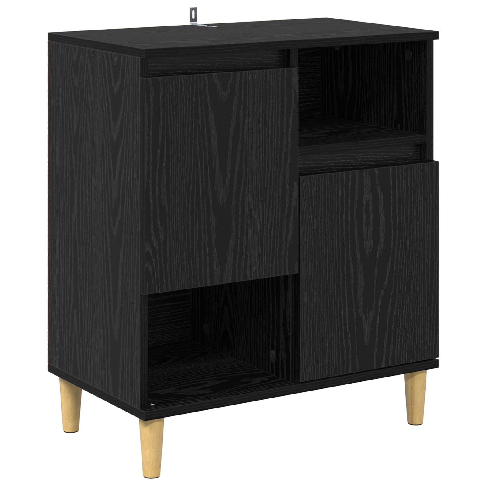 vidaXL Bufet Czarny dąb 35 x 60 x 70 cm Materiał drewnopochodny