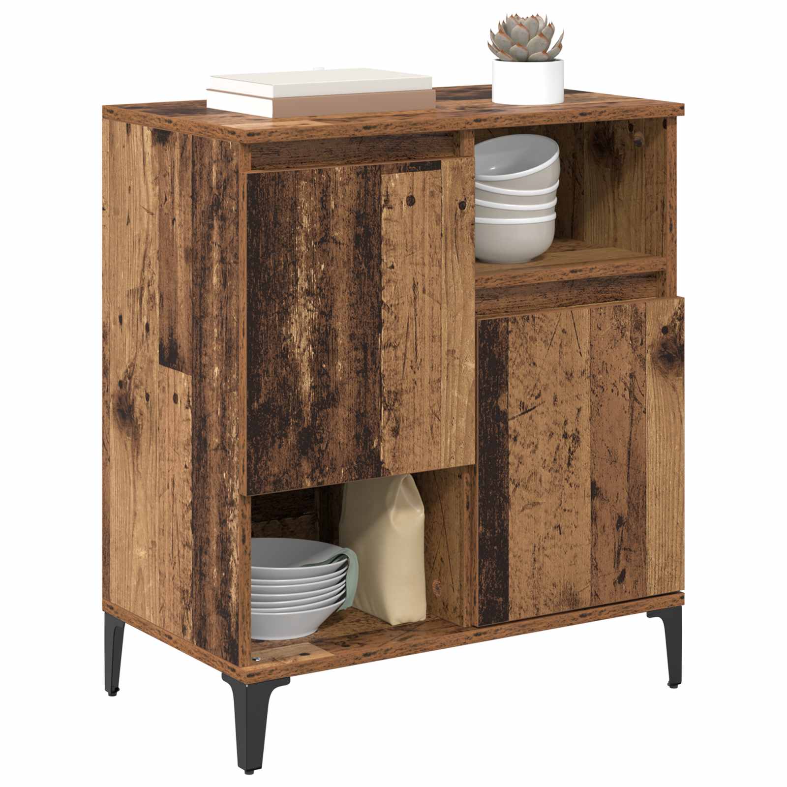 vidaXL Bufet Stare drewno 60 x 35 x 70 cm Materiał drewnopochodny
